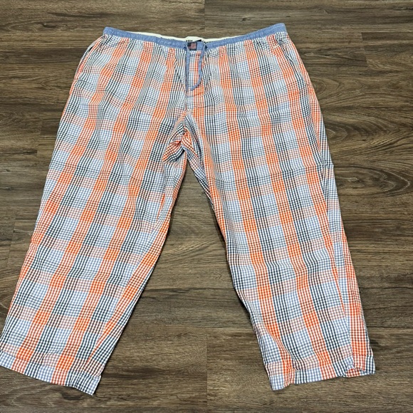 Southern Marsh Other - Southern Marsh Mens Gingham Plaid Pajama Lounge Pants Orange Blue Drawstring